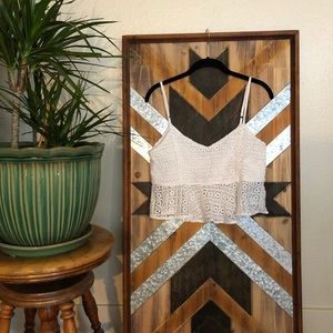 White eyelit - peplum crop top